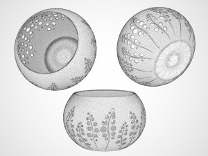 ceramic candle holder pack Modèle 3D