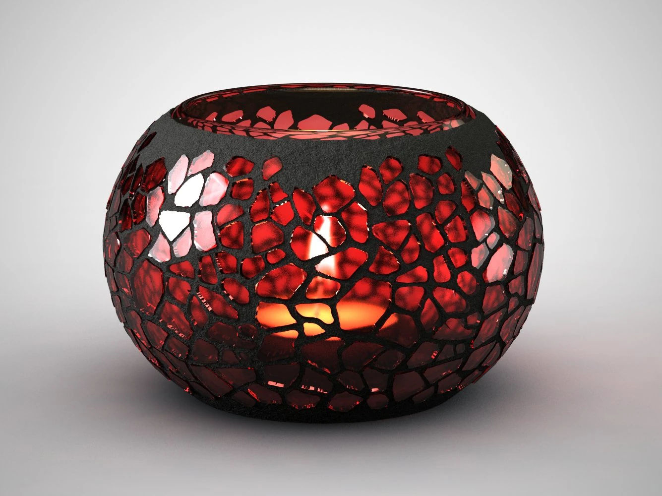 mosaic glass candle holder 3D Model .c4d .max .obj .3ds .fbx .stl .blend 
