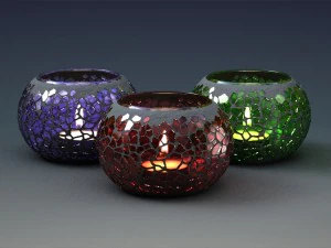 mosaic glass candle holder 3D Model