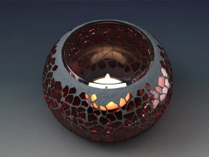 mosaic glass candle holder 3D Model