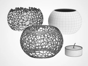 mosaic glass candle holder 3D Model