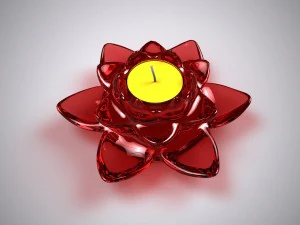 portacandele in vetro di loto Modello 3D