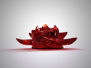 lotus glass candle holder Modello 3D