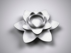 lotus glass candle holder Modello 3D