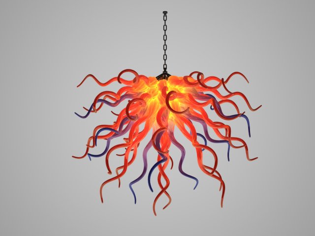 chandelier glass blown 3D Model .c4d .max .obj .3ds .fbx .stl .blend 