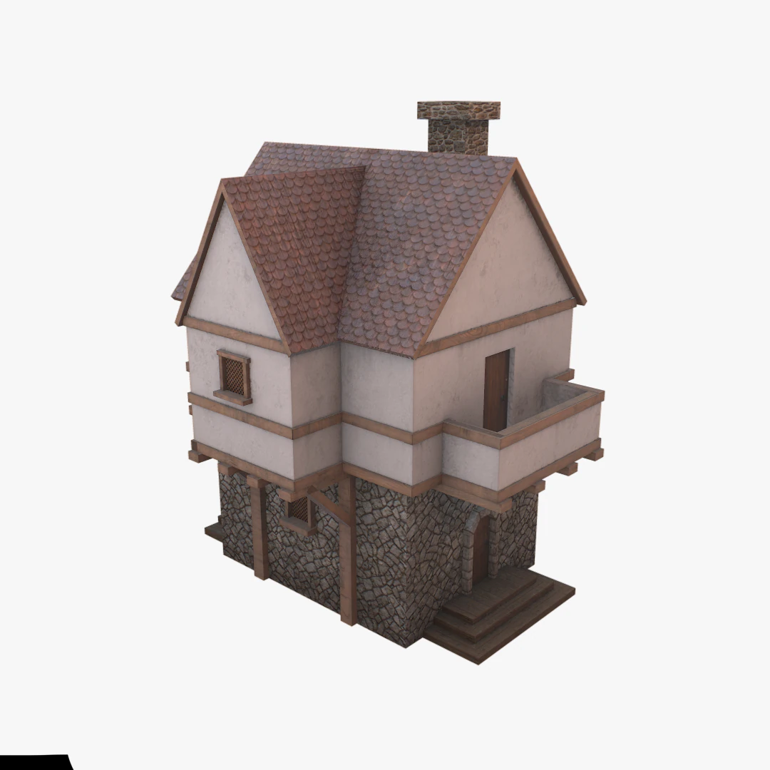 medieval house 3D Model .c4d .max .obj .3ds .fbx .stl .blend
