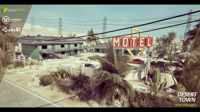 desert town Model 3D .c4d .max .obj .3ds .fbx .stl .blend 