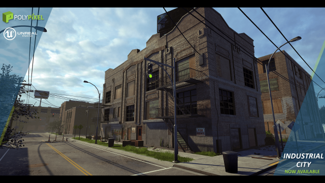 industrial city 3D Модель .c4d .max .obj .3ds .fbx .stl .blend 