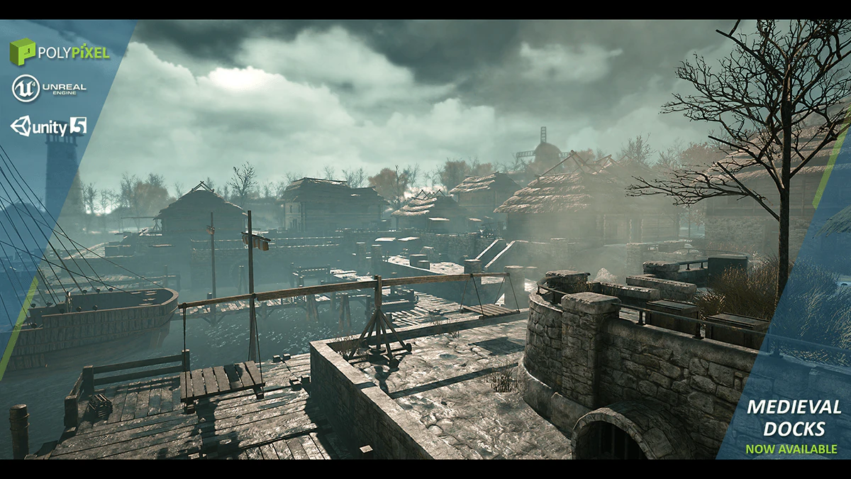 docas medievais Modelo 3D .c4d .max .obj .3ds .fbx .stl .blend 