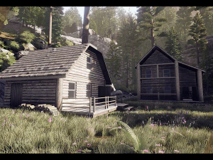 caba&ntilde;a junto al lago Modelo 3D