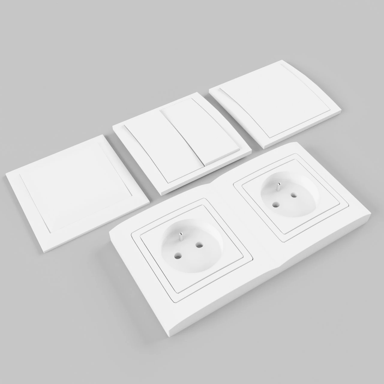 interruptores e tomadas Modelo 3D .c4d .max .obj .3ds .fbx .stl .blend 