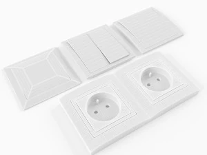 interruptores e tomadas Modelo 3D