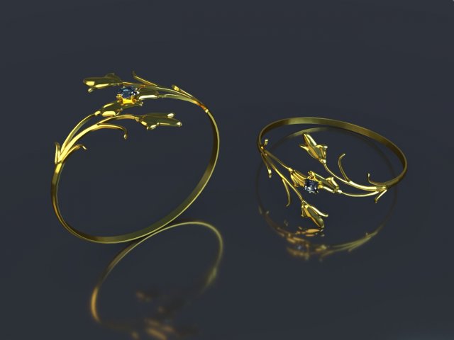 jeweler ring lily of the valley 3D प्रिंट मॉडल .c4d .max .obj .3ds .fbx .stl .blend