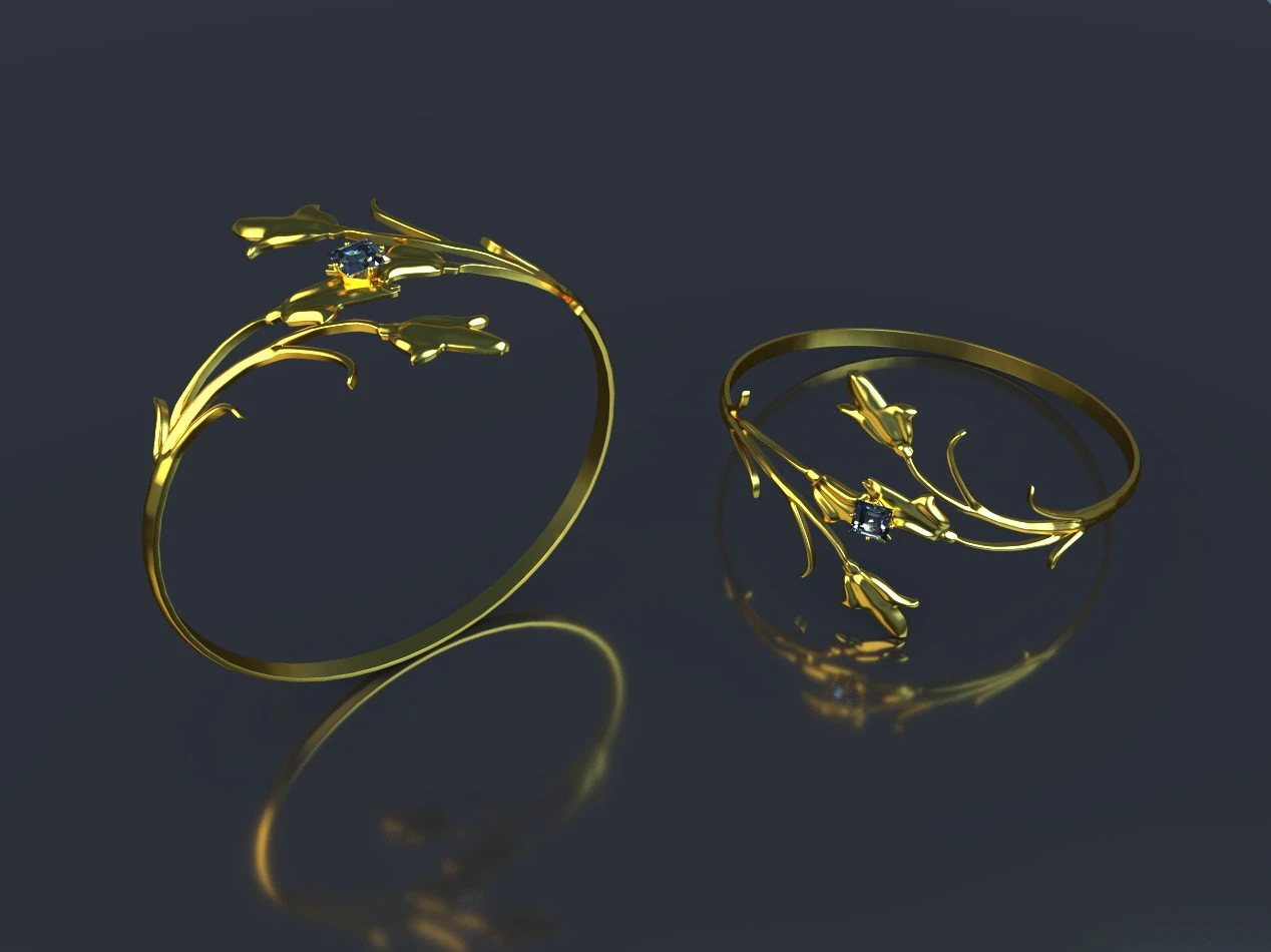 jeweler ring lily of the valley 3D Print Model .c4d .max .obj .3ds .fbx .stl .blend 