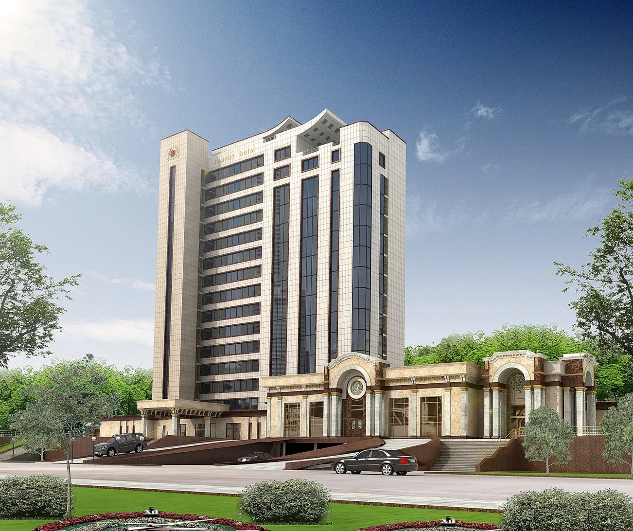 administration building 3D Model .c4d .max .obj .3ds .fbx .stl .blend 