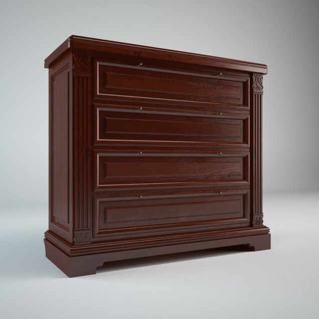 chest of drawers 3D Model .c4d .max .obj .3ds .fbx .stl .blend 