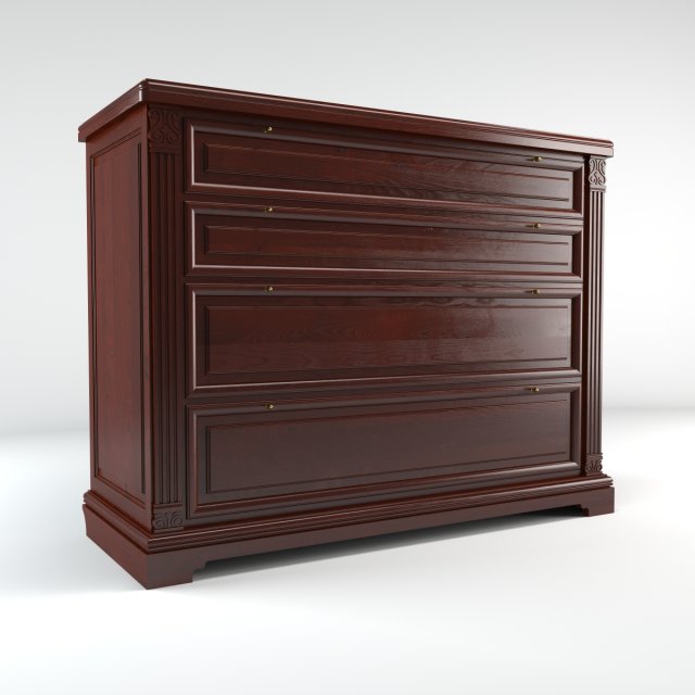 chest of drawers 3D Model .c4d .max .obj .3ds .fbx .stl .blend 