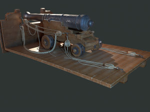 ship cannon 3D Model