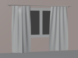 old curtains 3D 모델