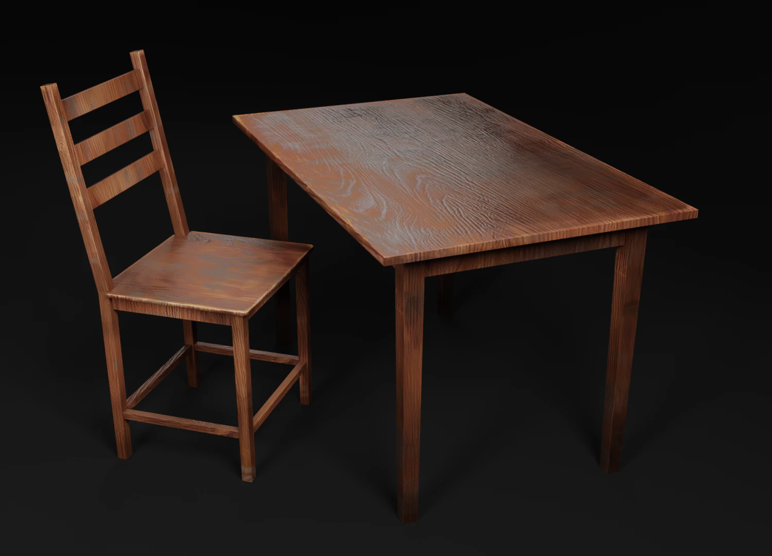 table and chair 3D Model .c4d .max .obj .3ds .fbx .stl .blend 