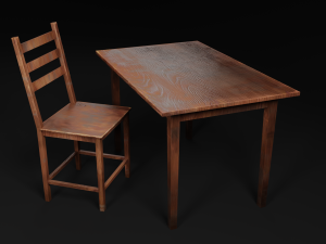 table and chair 3D 모델