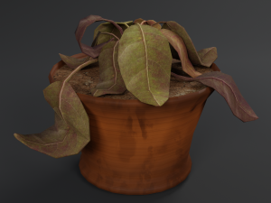 dry flowerpot Modello 3D