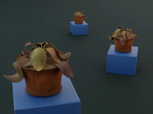 dry flowerpot 3D Model