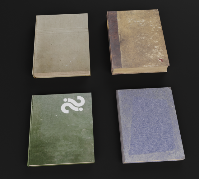 old books set Model 3D .c4d .max .obj .3ds .fbx .stl .blend 