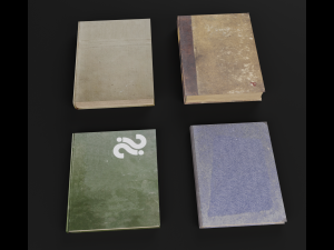 old books set 3D 模型