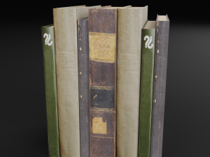 old books set Model 3D
