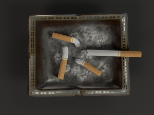 ashtray with cigarettes 3D Model