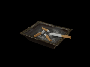 ashtray with cigarettes 3D Model
