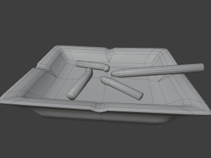 ashtray with cigarettes 3D Model