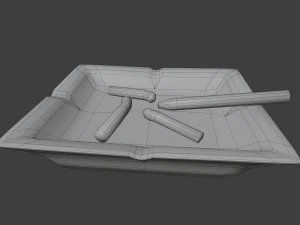 ashtray with cigarettes 3D Model