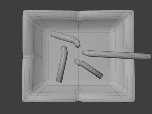 ashtray with cigarettes 3D Model