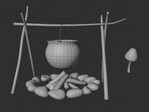 mushroom house scene 3Dモデル