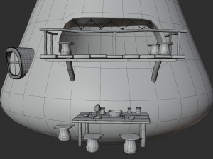 mushroom house scene 3Dモデル