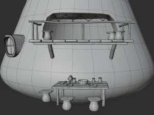 mushroom house scene 3D Model