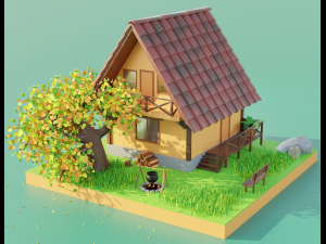 forest house scene 3D Model