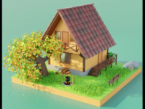 orman evi sahnesi 3D Model