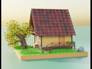 forest house scene 3D मॉडल