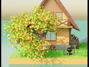 forest house scene 3D मॉडल