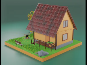 forest house scene 3D Model