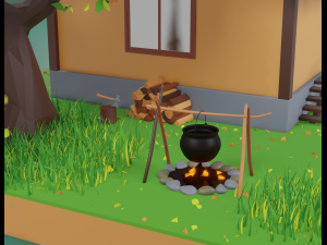 forest house scene 3D मॉडल