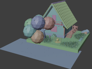 forest house scene 3D मॉडल