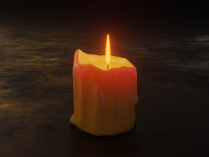 melted candles Model 3D