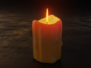 melted candles Model 3D