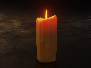 melted candles Model 3D