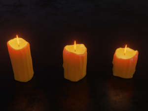 melted candles Model 3D