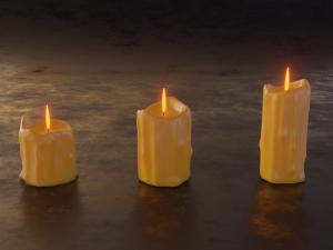 melted candles Model 3D